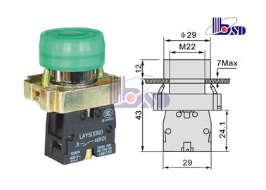 LAY5（XB2）-BP31 green color spring return flat button push button swithes，With water-proof cover,Unmarked,IP65